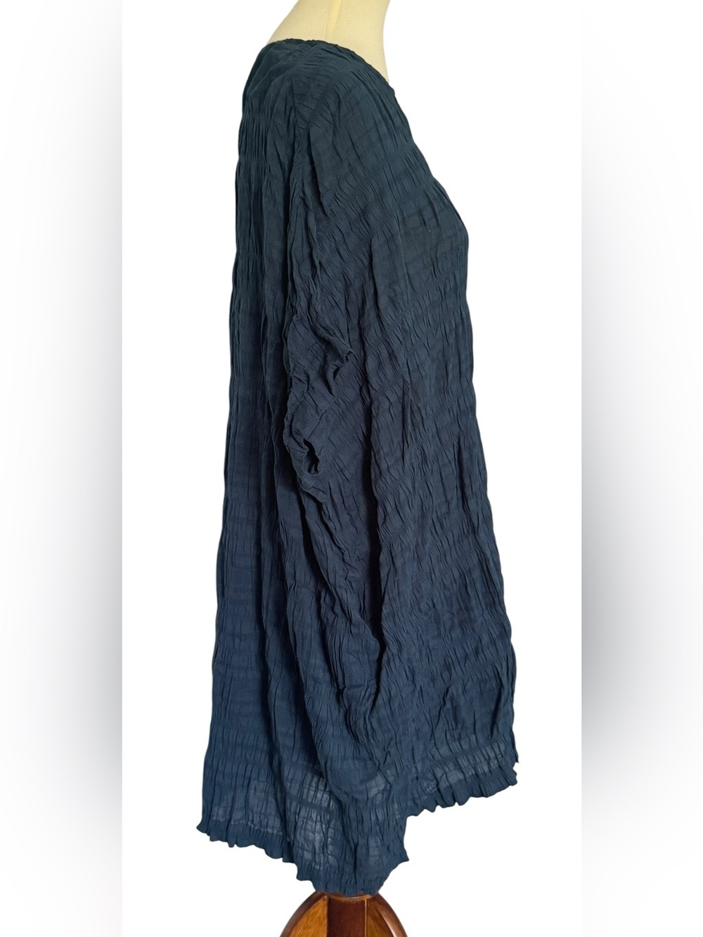 Natural Life Blue Oversized Relaxed Boho Gauze Textured Tunic Top Size Medium - Picture 3 of 11